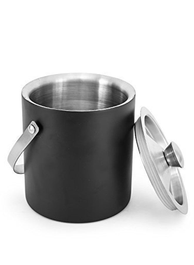 FINALITY Stainless Steel Double Walled Insulated Ice Bucket with Tong & Lid, Peg Measure, Bottle Opener, Capacity-1.75ltr | Bar Set for Drinks Home, Pub, Club, Restaurants | Black - Image 3